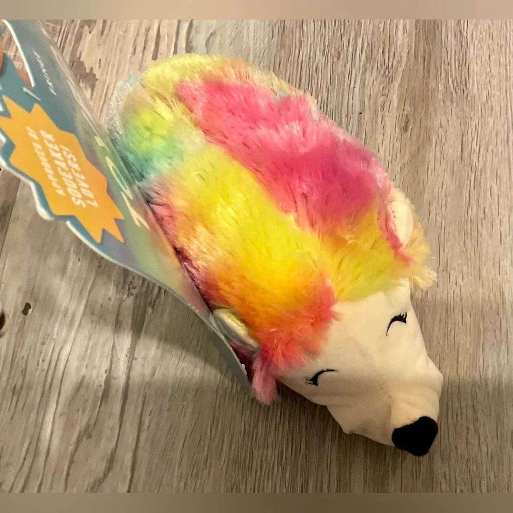 🔥HP🔥Rainbow Hedgehog Plush Toy Squeaker for dogs🐶